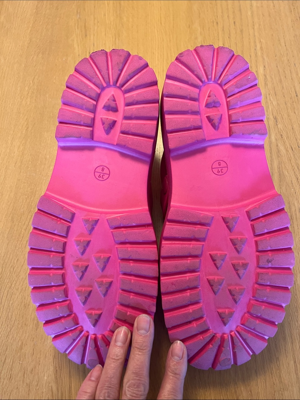 Free People Bright Pink Rubber Clog Mules - Picture 3 of 3